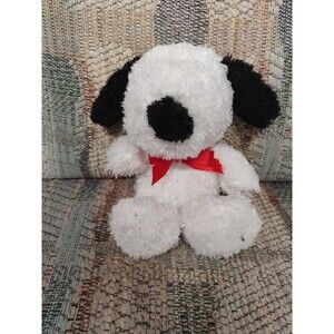 Fiesta Peanuts Gang White Snoopy Dog Plush Stuffed Animal 6.5in Toy Red Bow